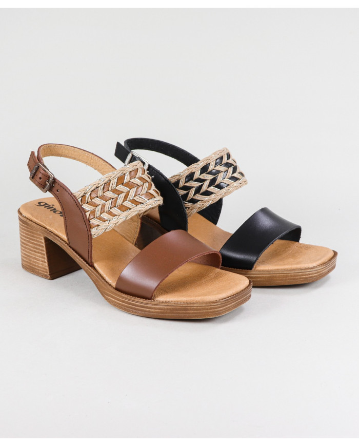 Women's Sandals of Middle Heel Ginova