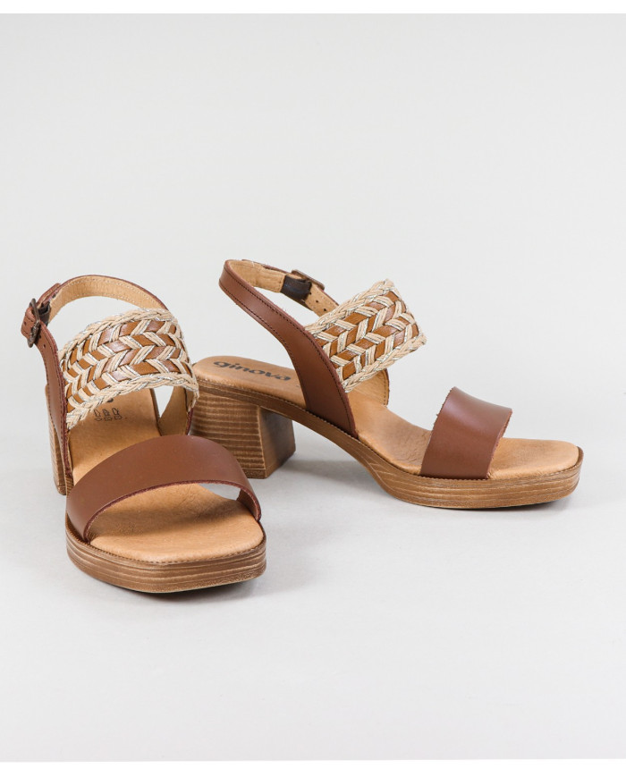 Women's Sandals of Middle Heel Ginova