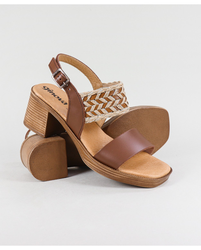 Women's Sandals of Middle Heel Ginova