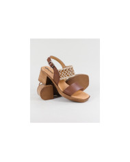 Women's Sandals of Middle Heel Ginova