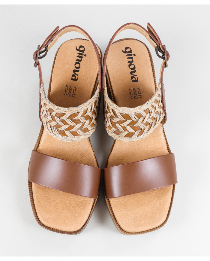 Women's Sandals of Middle Heel Ginova