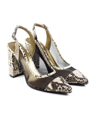 Women's Sandals in Snake Beige Ginova