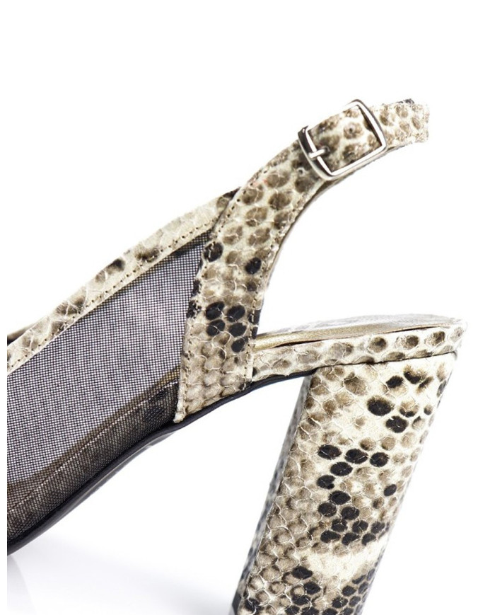 Women's Sandals in Snake Beige Ginova