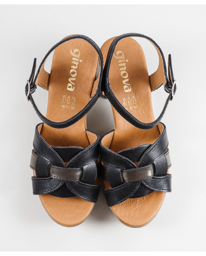 Women's Sandals of Middle Heel Ginova