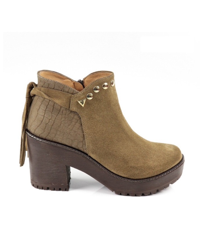 Botas Taupe de Senhora Ginova com Croco