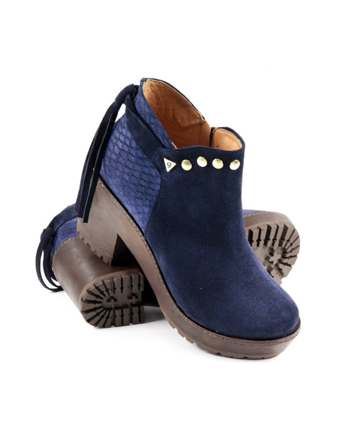 Botas Azuis de Senhora Ginova com Croco
