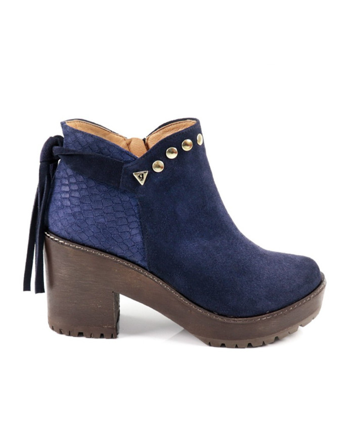Botas Azuis de Senhora Ginova com Croco