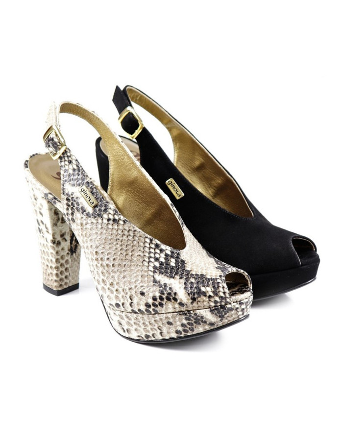 Damas Ginova Sandalias con corte elegante