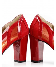Sapatos de Senhora Vermelhos de Tacão com Transparência Ginova