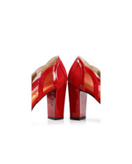 Red Ladies Tacon Shoes with Transparency Ginova