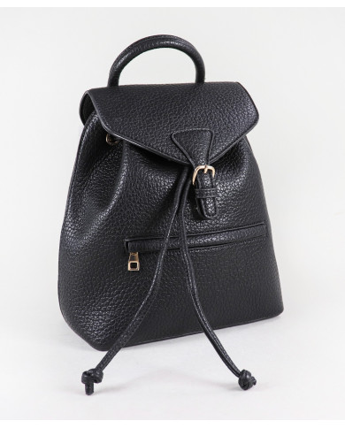 Black Women's Backpack with Cords