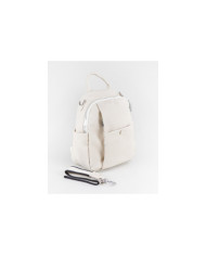 Mochila de mujer beige con bolsillo delantero