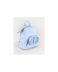 Mochila de Mulher Azul com Bolso Decorado