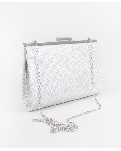 Pochete de Mulher Prata com Alça em Corrente