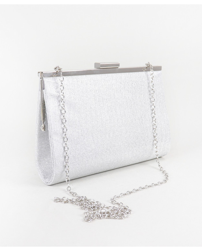 Pochete de Mulher Prata com Alça em Corrente