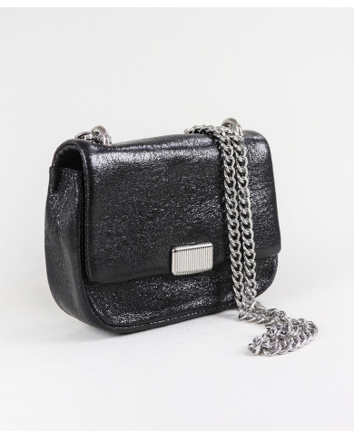 Black Woman Bag with Chain Handle
