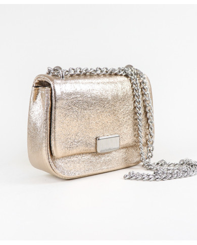 Golden Woman's Bag with Chain Strap