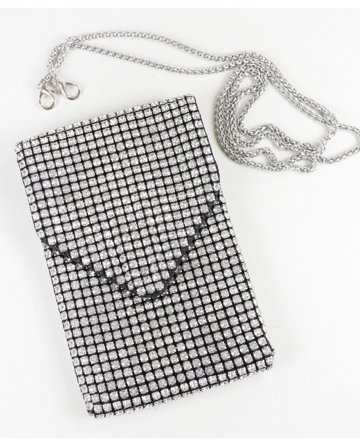 Bolsa de mujeres brillantes con manija de cadena