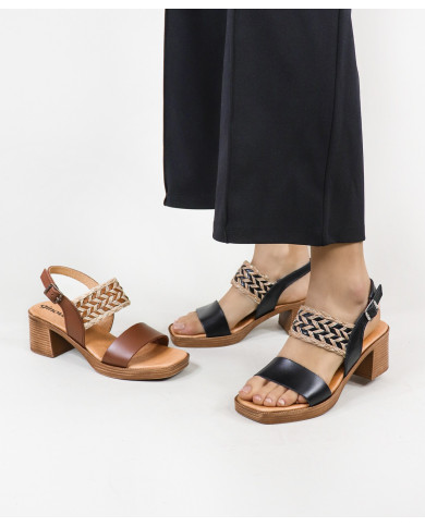 Women's Sandals of Middle Heel Ginova