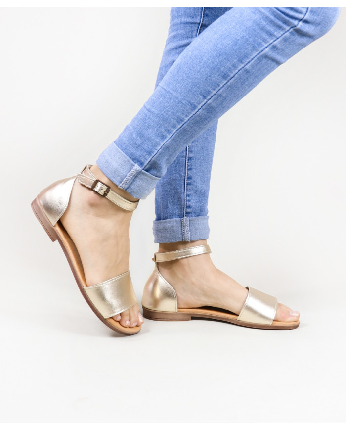 Sandalias Ginova de Señora con Tira Cruzada en Piel