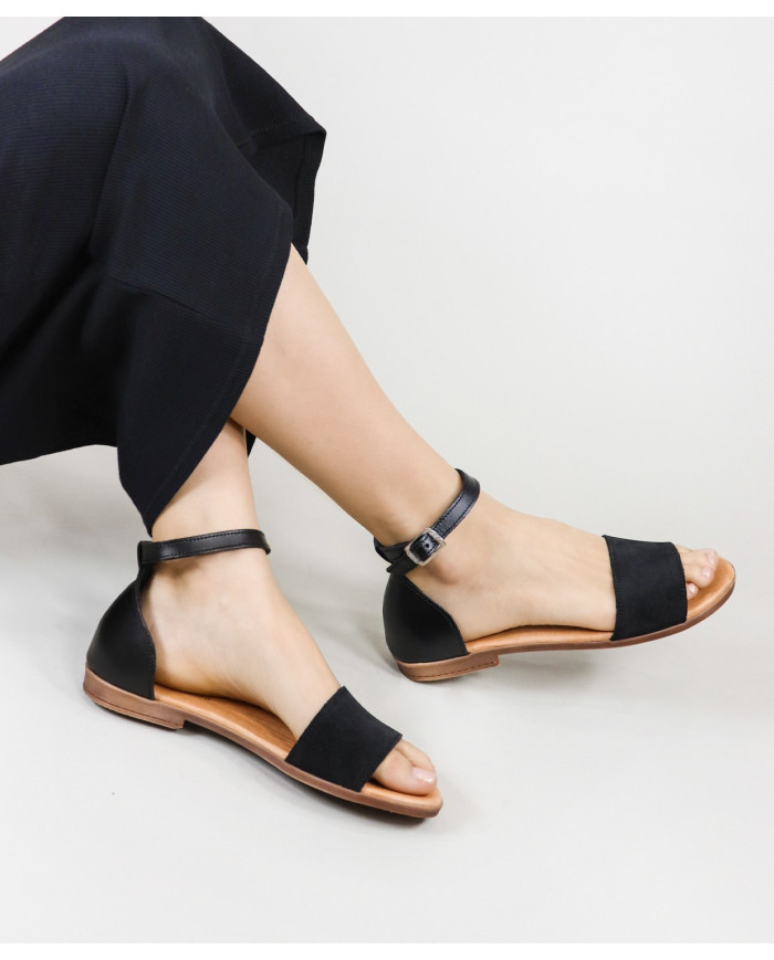 Sandalias Ginova de Señora con Tira Cruzada en Piel