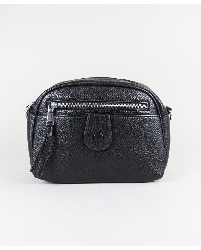 Black Women's Bag with Fabric Strap