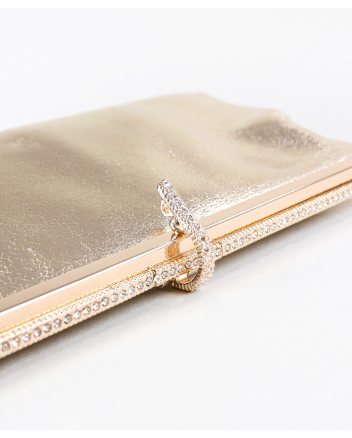 Pochete de Mulher Dourada com Alça em Corrente