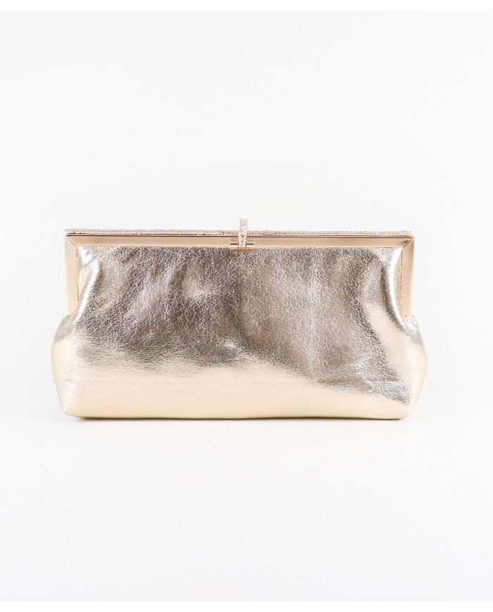 Pochete de Mulher Dourada com Alça em Corrente