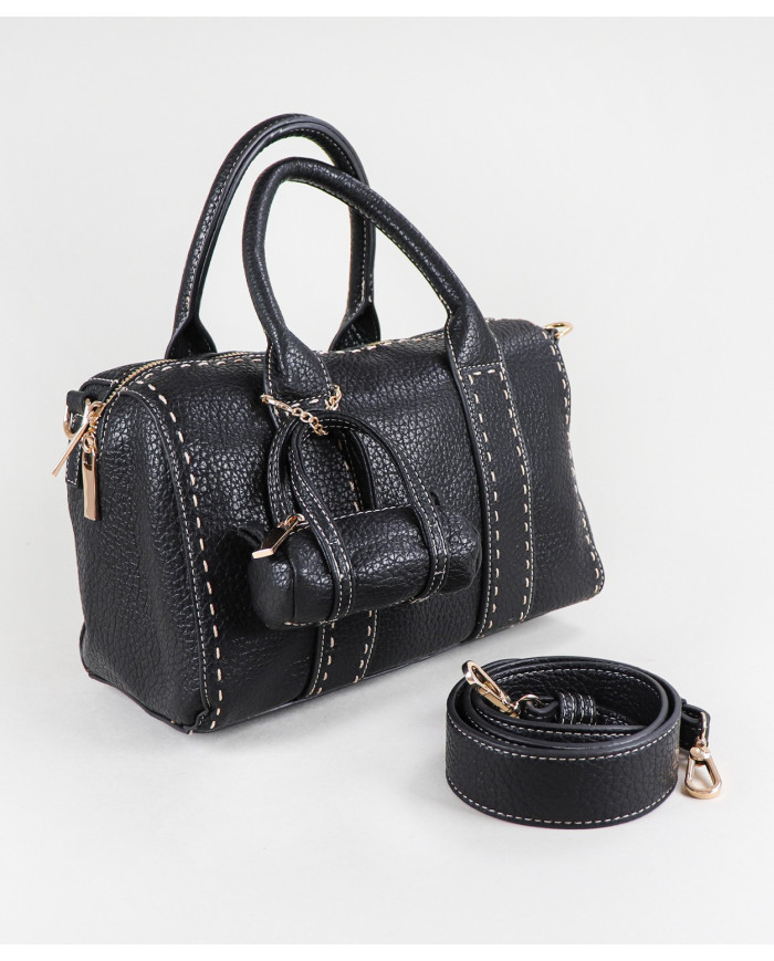 Black Women's Bag with Seams
