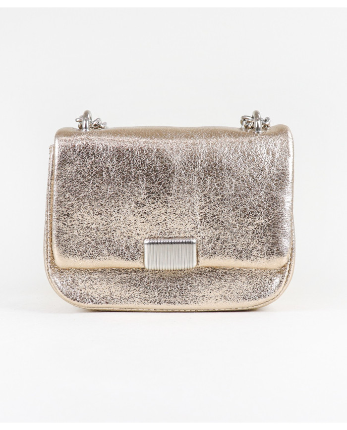 Golden Woman's Bag with Chain Strap