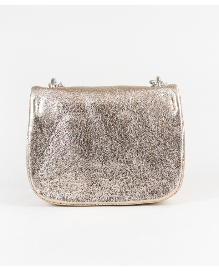 Bolso de Mujer Dorada con Correa de Cadena
