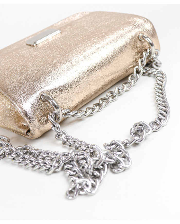 Bolso de Mujer Dorada con Correa de Cadena