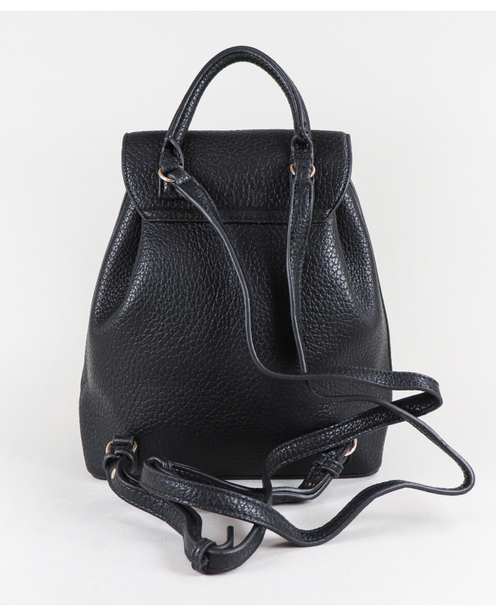 Mochila de Mulher Preta com Cordões