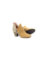 Botas de Senhora Camel com Padrão Cobra Atrás Ginova