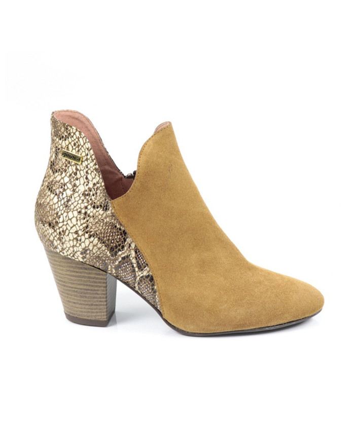Botas de Senhora Camel com Padrão Cobra Atrás Ginova