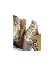 Botas de Senhora Camel com Padrão Cobra Atrás Ginova