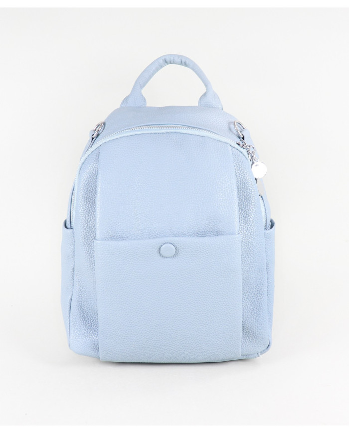 Mochila de mujer azul con bolsillo delantero