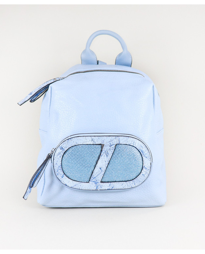 Mochila de mujer azul decorado