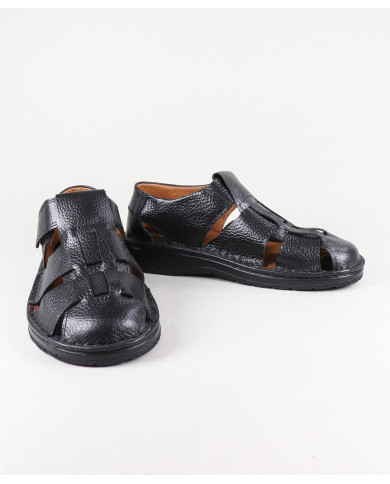 Chinelos em Pele com Velcro Ginova