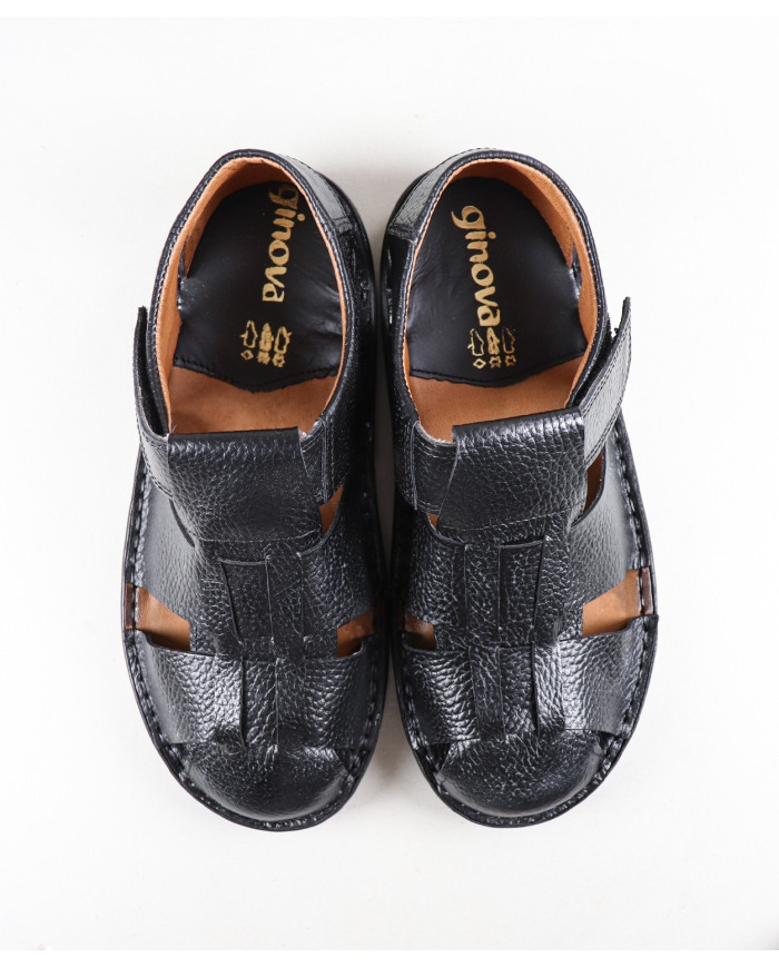 Zapatillas en piel con velcro Ginova