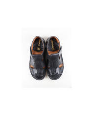 Zapatillas en piel con velcro Ginova