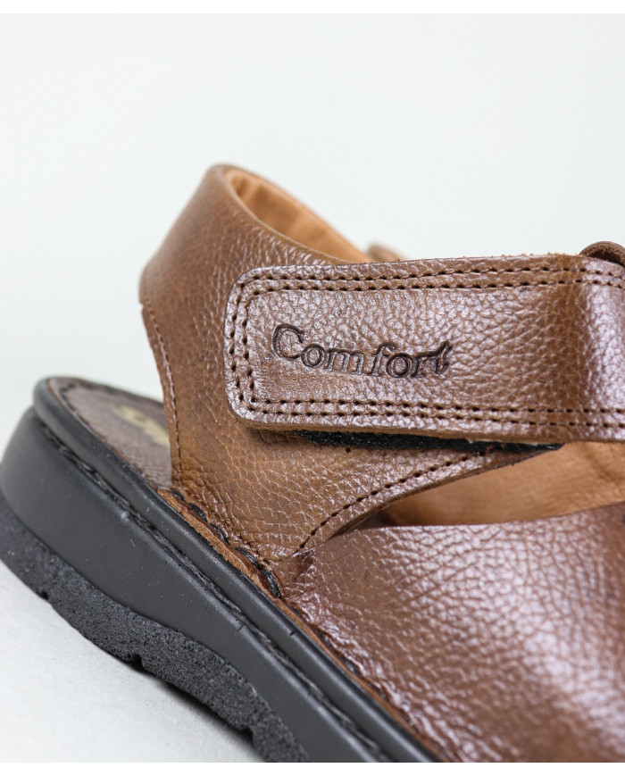 Zapatillas en piel con velcro Ginova