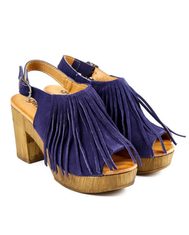 Blue Sandals by Madame Ginova Camurça