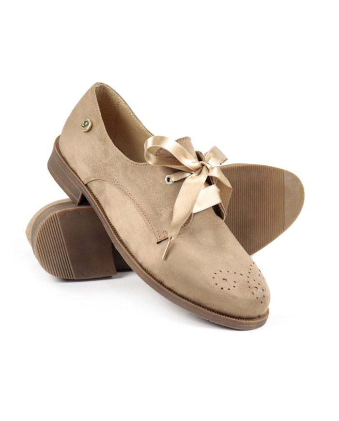 Sapatos de Senhora Ginova Taupe tipo Oxford