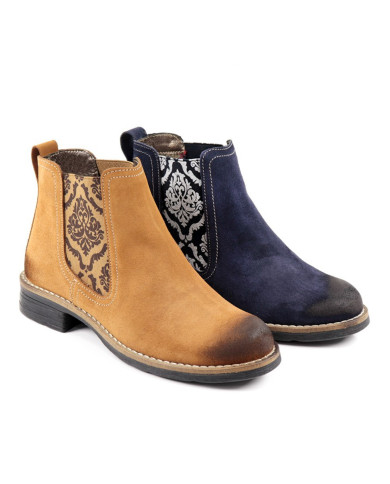 Botas de mujeres Ginova con patrón en elástico