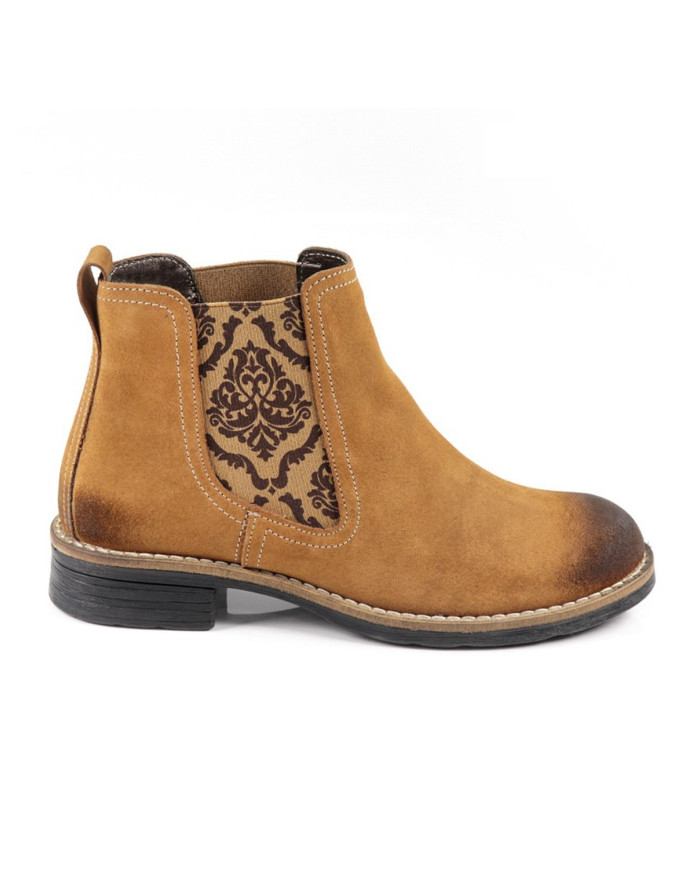 Botas Camel Femininas Ginova com Padrão no Elástico