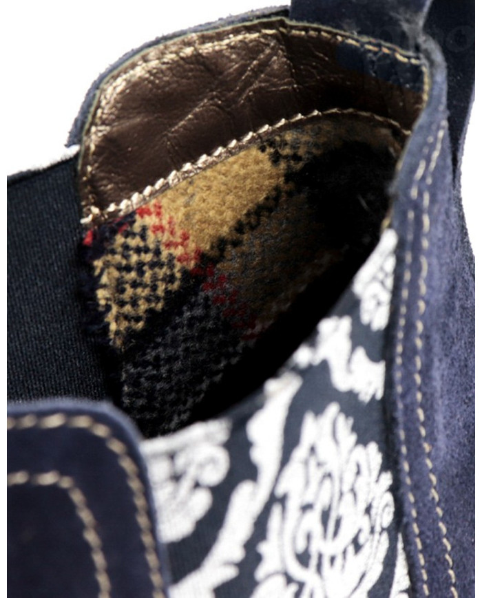 Women's Blue Boots Ginova with Pattern in Elastic