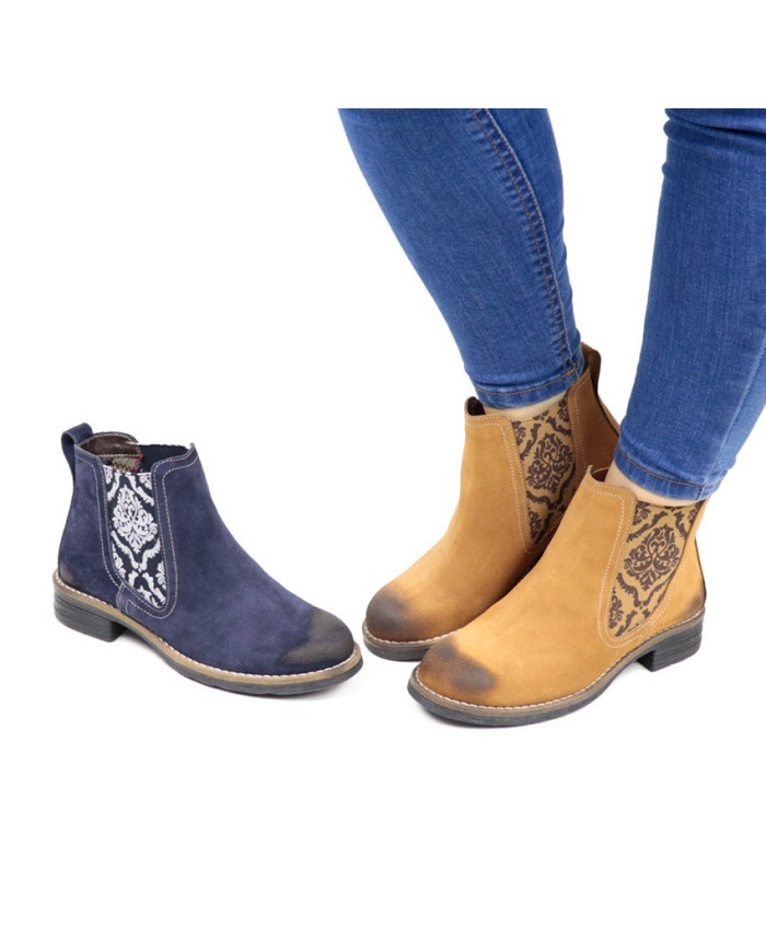 Botas de mujeres Ginova con patrón en elástico