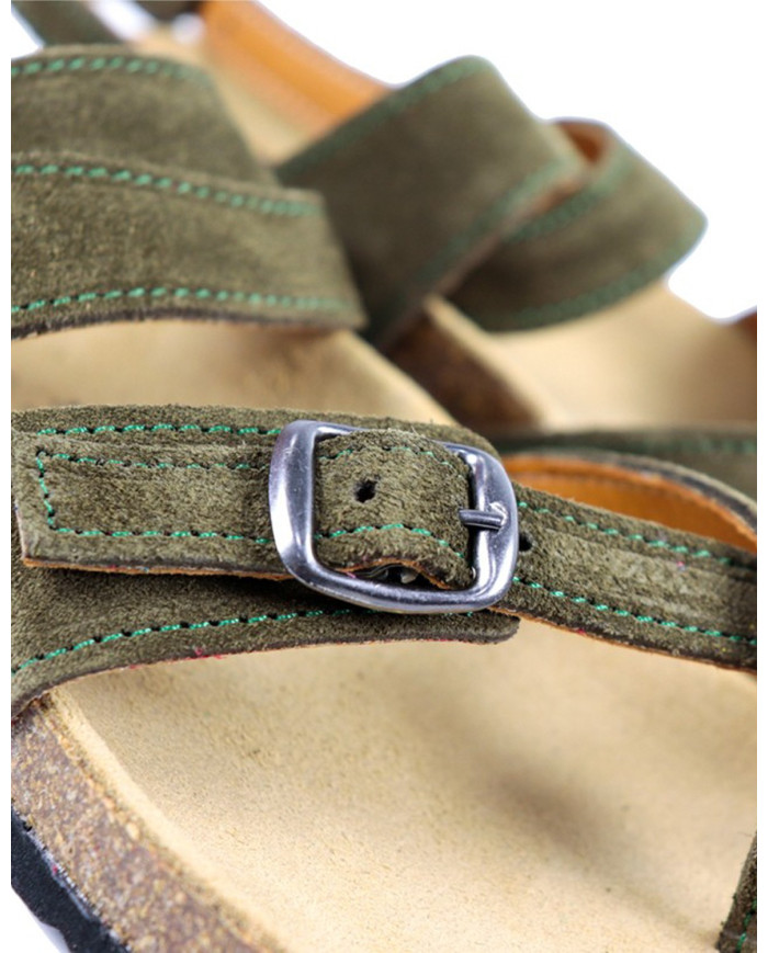 Women's Green Sandals Ginova with Anatomical Insole