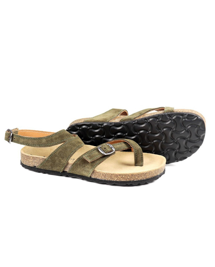 Women's Green Sandals Ginova with Anatomical Insole